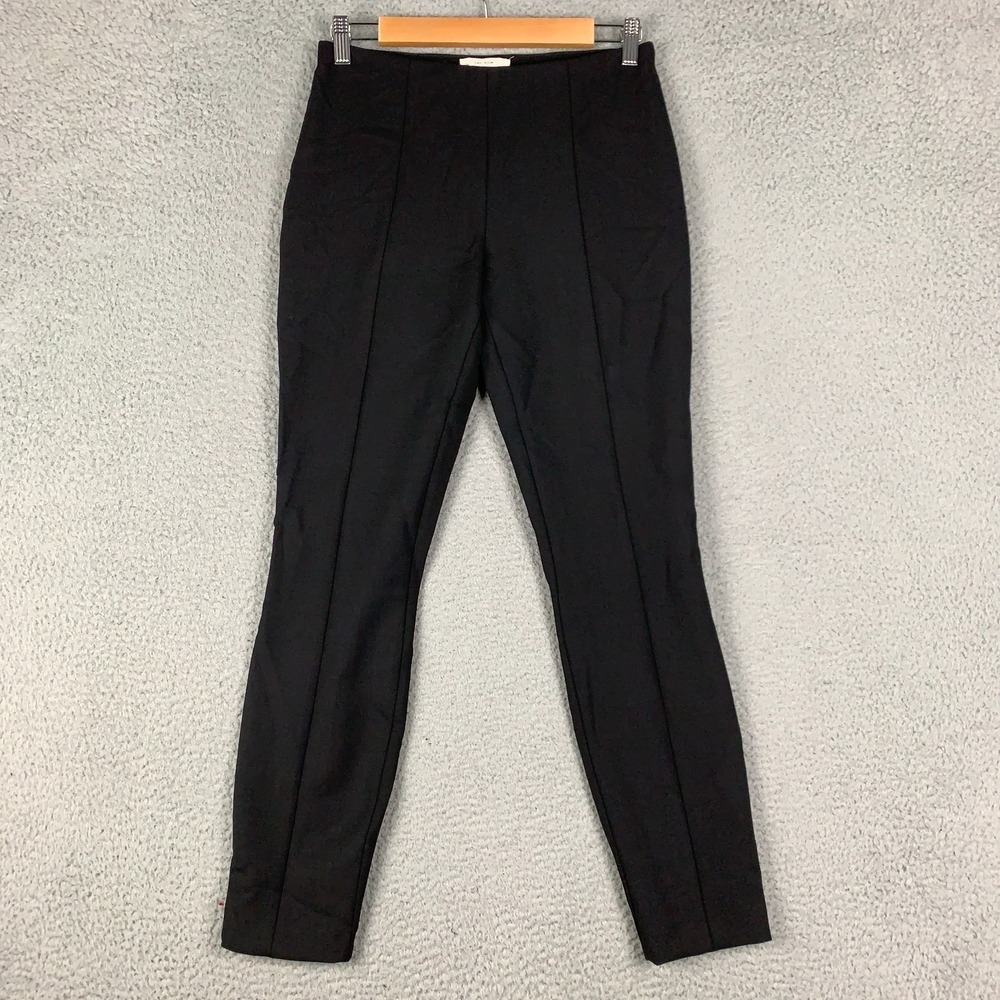 The Row Kosso Pants Womens 4‎ Black Wool-Blend Stretch Ankle Side Zipper Skinny